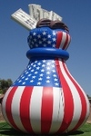 money bag shape giant advertising inflatables for rent in Phoenix