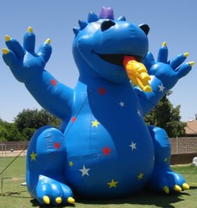 giant outdoor cold-air inflatable - blue happy Dragon