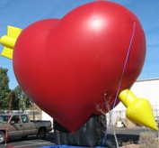 25 ft high Valentine's Day heart shape advertising inflatable.